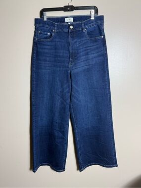 DL1961 Hepburn Wide Leg High Rise Ankle Jeans Womens 32x27 Dark Wash